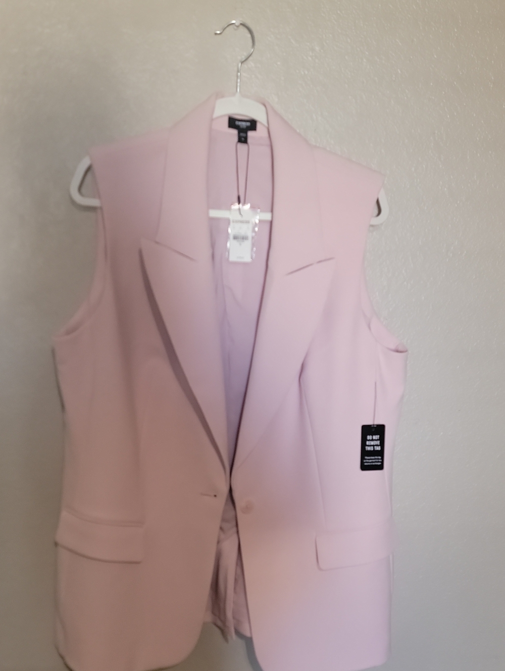 Express Light Pink Sleeveless Blazer Vest